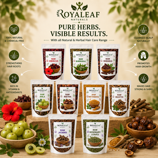 Dried Amla Reetha Shikakai Bhringraj Hibiscus Raw Henna Jatamansi Methi Dana & Rosemary Leaves 50g Each=450g | Natural Herbs for Hair Growth, Scalp Health & Wellness | DIY Hair Care And Shampoo