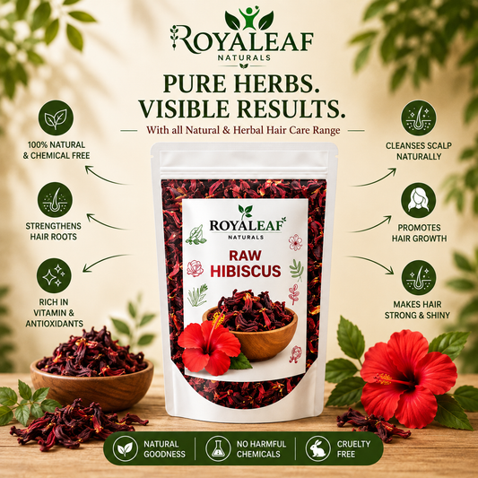 ROYALEAF 100g Dry Hibiscus Flower Rosa-Sinensis for Hair Care & Face Pack Gudhal Ka Phool for Hair Growth, Skin Care Hair Growth