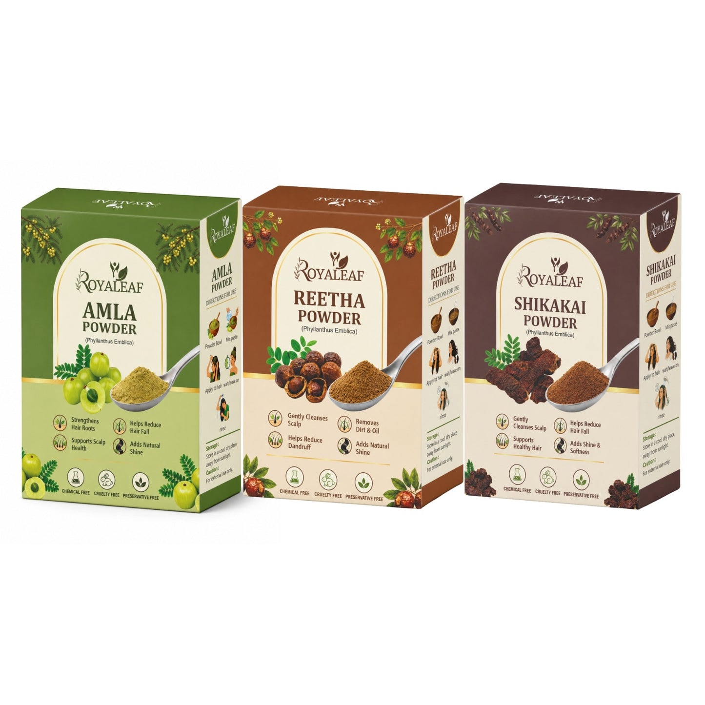 3x Product - Amla, Reetha, Shikakai Powder