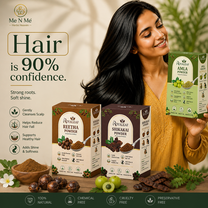 Royaleaf Amla Reetha Shikakai Powder 300g Hair Care Combo Pack 3 pure & Natural Products Hair Care And Hair Growth, Anti Hair Fall, Dandruff Control & Healthy Shiny Hair