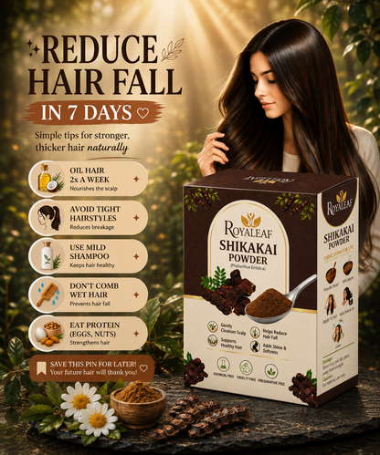 Royaleaf Shikakai Powder for Hair Growth Soft & Shiny Hair Shikakai for Hair Care Strengthening Nourish Conditioner & Healthy Hair (100G)