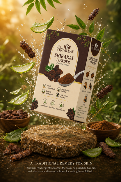Royaleaf Shikakai Powder for Hair Growth Soft & Shiny Hair Shikakai for Hair Care Strengthening Nourish Conditioner & Healthy Hair (100G)