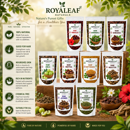 Dried Amla Reetha Shikakai Bhringraj Hibiscus Raw Henna Jatamansi Methi Dana & Rosemary Leaves 50g Each=450g | Natural Herbs for Hair Growth, Scalp Health & Wellness | DIY Hair Care And Shampoo
