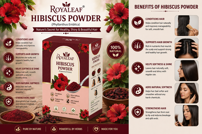 Royaleaf Natural 100% Pure Bhringraj Powder for Hair Growth & DIY Packs for Strong Shiny Hair (100g)