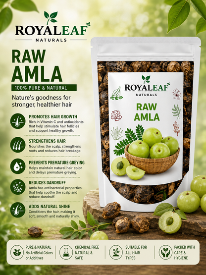 Royaleaf Dry Amla Raw for Hair, Dried Amla Candy for Hair Growth 200gm Dry Amala, Pachak Awala, Sukha Awla