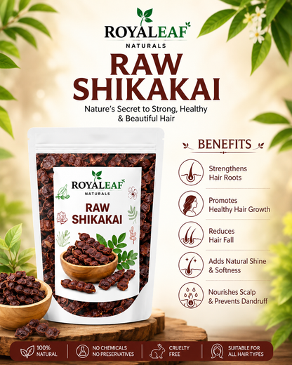 Royaleaf Dried Sabut Shikakai Raw Form 200g | Hair Wash, Hair Growth, Hair Fall Control, Dandruff | Natural Herbal Hair Cleanser, Hair Mask Use, Chemical Free