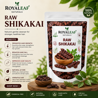 Royaleaf Dried Sabut Shikakai Raw Form 200g | Hair Wash, Hair Growth, Hair Fall Control, Dandruff | Natural Herbal Hair Cleanser, Hair Mask Use, Chemical Free