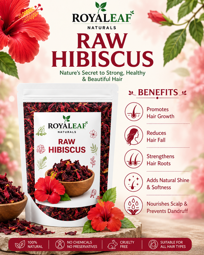 ROYALEAF 100g Dry Hibiscus Flower Rosa-Sinensis for Hair Care & Face Pack Gudhal Ka Phool for Hair Growth, Skin Care Hair Growth